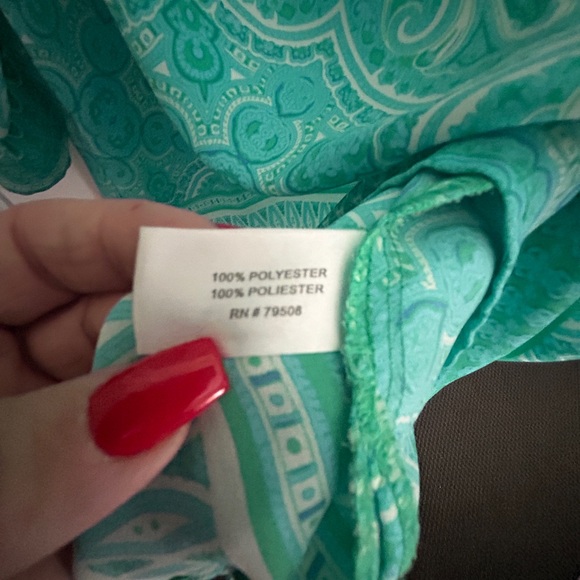 Beautiful green- blue and white tunic top - Picture 3 of 4